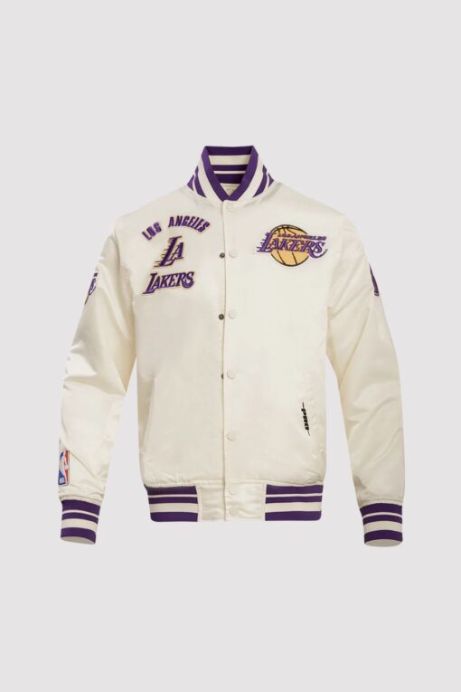 Los Angeles Lakers Retro Classic Rib Satin Varsity Jacket