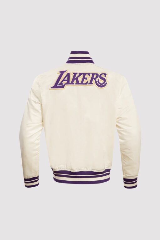 Los Angeles Lakers Retro Classic Rib Satin Varsity Jacket