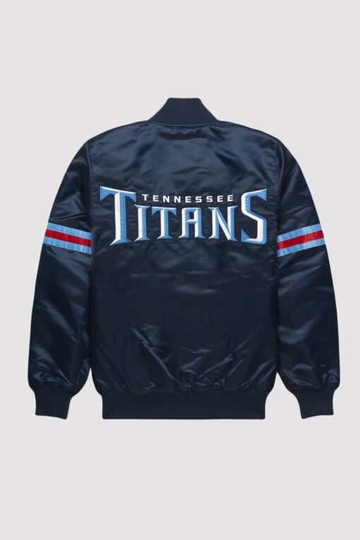 Striped Tennessee Titans Navy Blue Varsity Jacket