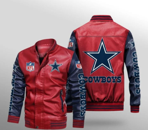 Dallas Cowboys Red Leather Jacket