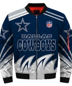 Dallas Cowboys Blue and White Bomber Jacket