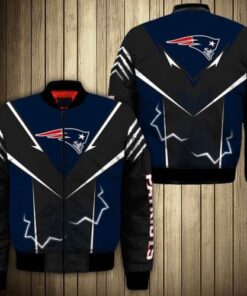 New England Patriots Blue and Black Bomber Jacket