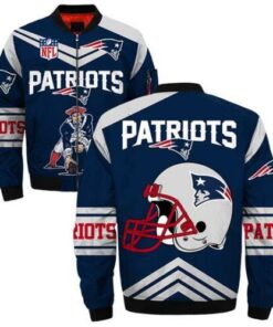 New England Patriots Blue and White Bomber Jacket