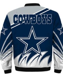 Dallas Cowboys Blue and White Bomber Jacket