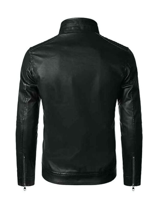 Men’s Black Biker Slim Fit Leather Jacket