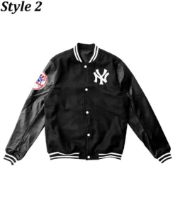 NY Yankees Varsity Wool/Leather Black Jacket