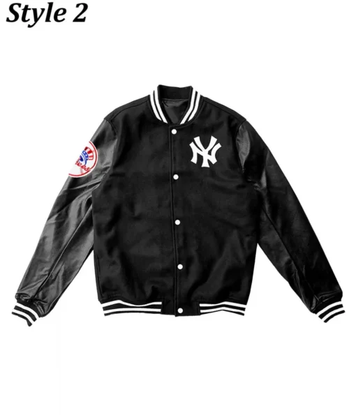 NY Yankees Varsity Wool/Leather Black Jacket