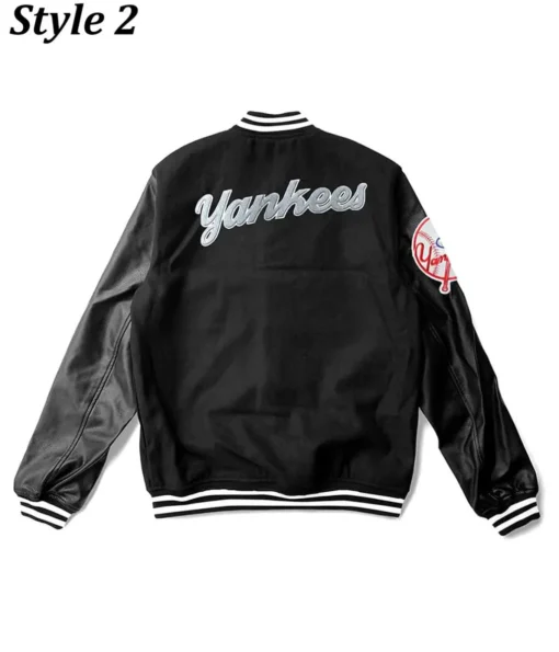 NY Yankees Varsity Wool/Leather Black Jacket